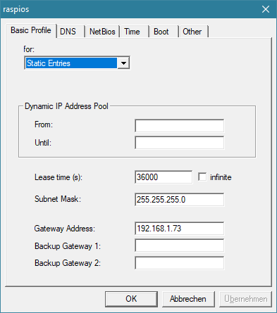 dhcp basic configuration